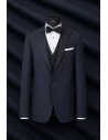 Smoking bleu nuit galon soie — sur mesure — Costume Privé Paris