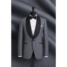 Smoking gris col châle — sur mesure — Costume Privé Paris