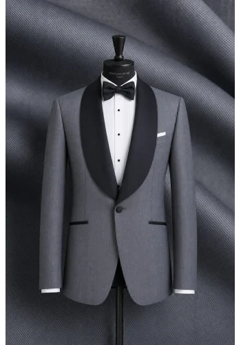 Smoking gris col châle — sur mesure — Costume Privé Paris