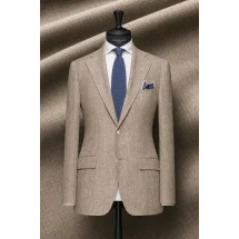 Blazer beige tweed été — sur mesure — Costume Privé Paris