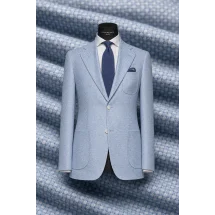 Blazer bleu ciel caviar — sur mesure — Costume Privé Paris