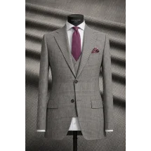 Costume Cérémonie Gris Prince de Galles — sur mesure — Costume Privé Paris