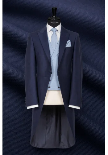 Jaquette Cérémonie Bleu — sur mesure — Costume Privé Paris