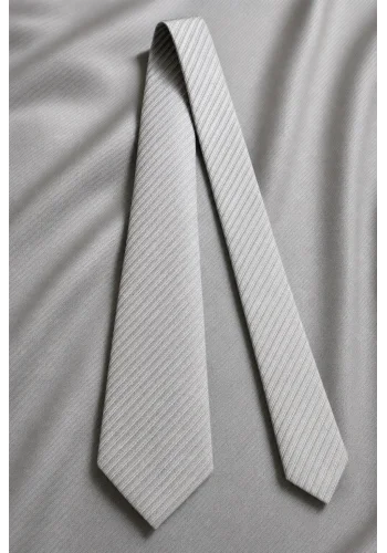 Cravate gris perle — sur mesure — Costume Privé Paris