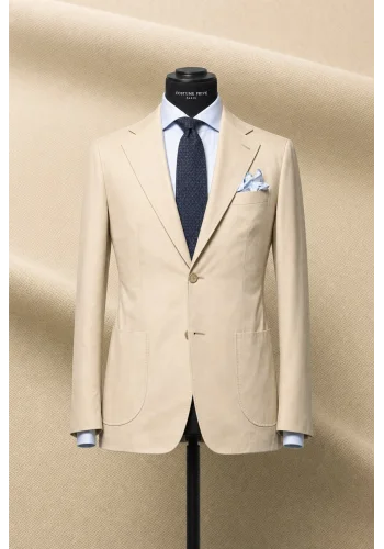 Costume beige coton — sur mesure — Costume Privé Paris