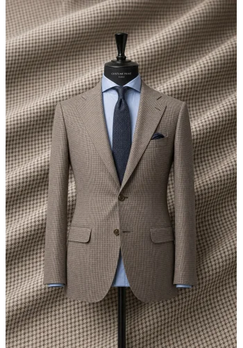 Costume Marron Pied de Poule — sur mesure — Costume Privé Paris