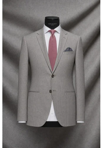 Costume Gris Pied de Poule Clair — sur mesure — Costume Privé Paris