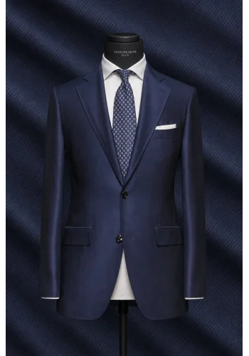 Costume Bleu natté — sur mesure — Costume Privé Paris