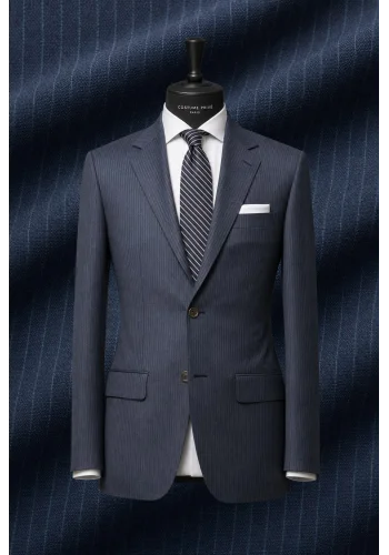 Costume Bleu fines rayures — sur mesure — Costume Privé Paris