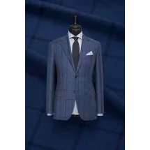Costume Bleu carreaux foncés — sur mesure — Costume Privé Paris