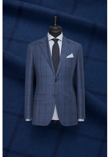 Costume Bleu carreaux foncés — sur mesure — Costume Privé Paris