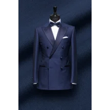 Smoking Bleu croisé — sur mesure — Costume Privé Paris