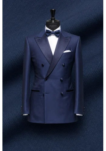 Smoking Bleu croisé — sur mesure — Costume Privé Paris