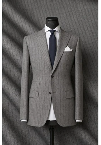 Costume Gris rayures foncées — sur mesure — Costume Privé Paris