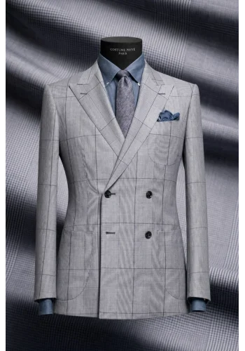 Costume Bleu Prince de Galles clair — sur mesure — Costume Privé Paris