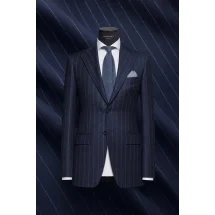 Costume Bleu Flanelle Rayures — sur mesure — Costume Privé Paris