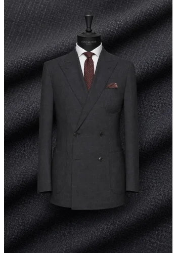 Costume Gris Anthracite croisé — sur mesure — Costume Privé Paris