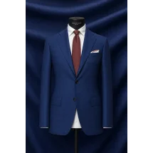 Costume Bleu intense faux-uni — sur mesure — Costume Privé Paris