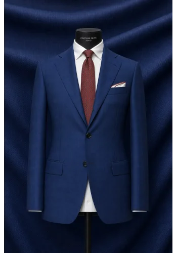 Costume Bleu intense faux-uni — sur mesure — Costume Privé Paris