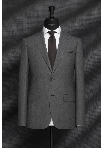 Costume Gris Prince de Galles foncé — sur mesure — Costume Privé Paris