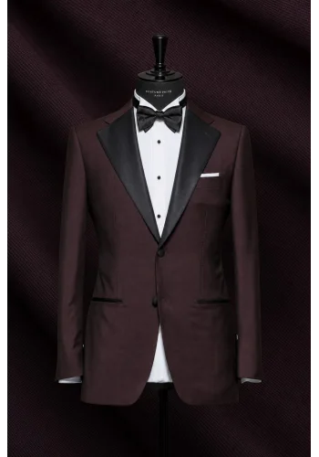 Smoking Bordeaux — sur mesure — Costume Privé Paris
