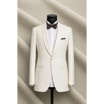 Smoking Blanc col châle — sur mesure — Costume Privé Paris