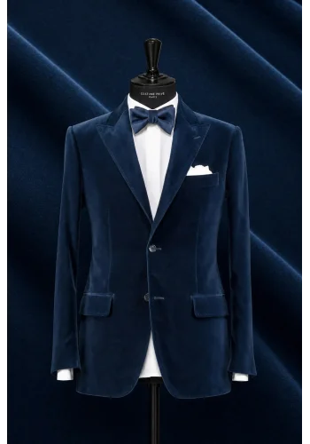 Blazer Bleu Velours — sur mesure — Costume Privé Paris