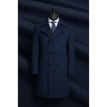 Manteau Caban Bleu Intense Laine & Cachemire — sur mesure — Costume Privé Paris
