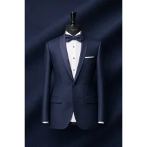 Smoking Bleu intense col châle — sur mesure — Costume Privé Paris