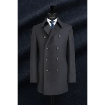 Manteau Caban Bleu Denim — sur mesure — Costume Privé Paris