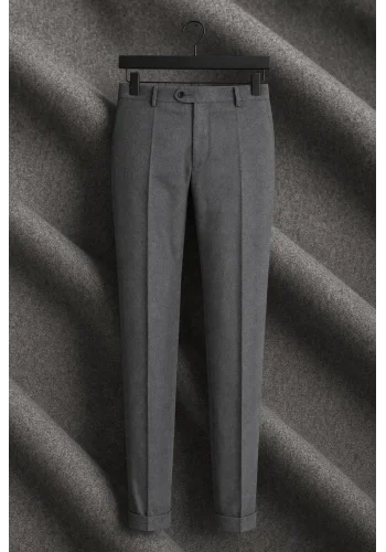 Pantalon Gris Moyen Flanelle — sur mesure — Costume Privé Paris