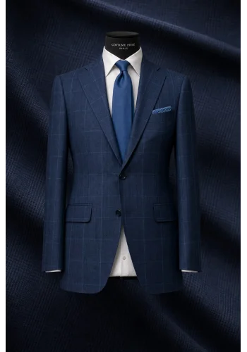 Costume Bleu Prince de Galles — sur mesure — Costume Privé Paris