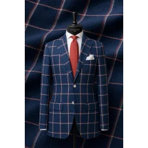 Blazer Bleu Carreaux — sur mesure — Costume Privé Paris
