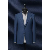 Blazer Bleu natté — sur mesure — Costume Privé Paris