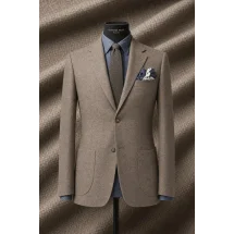 Blazer Marron Natté — sur mesure — Costume Privé Paris