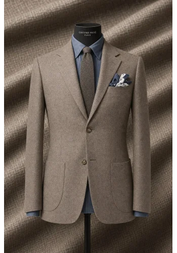 Blazer Marron Natté — sur mesure — Costume Privé Paris