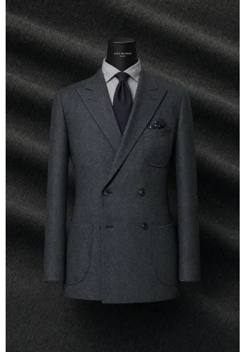 Costume Vert Flanelle — sur mesure — Costume Privé Paris