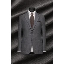 Blazer Gris Bouclé — sur mesure — Costume Privé Paris