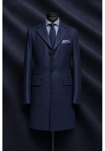 Manteau Bleu Nuit — sur mesure — Costume Privé Paris