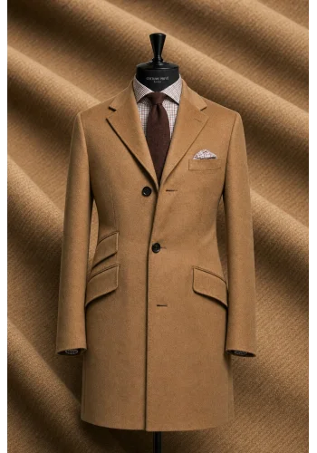 Manteau Camel Cachemire — sur mesure — Costume Privé Paris