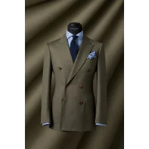 Costume croisé vert kaki foncé — sur mesure — Costume Privé Paris