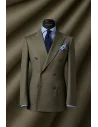 Costume croisé vert kaki foncé — sur mesure — Costume Privé Paris