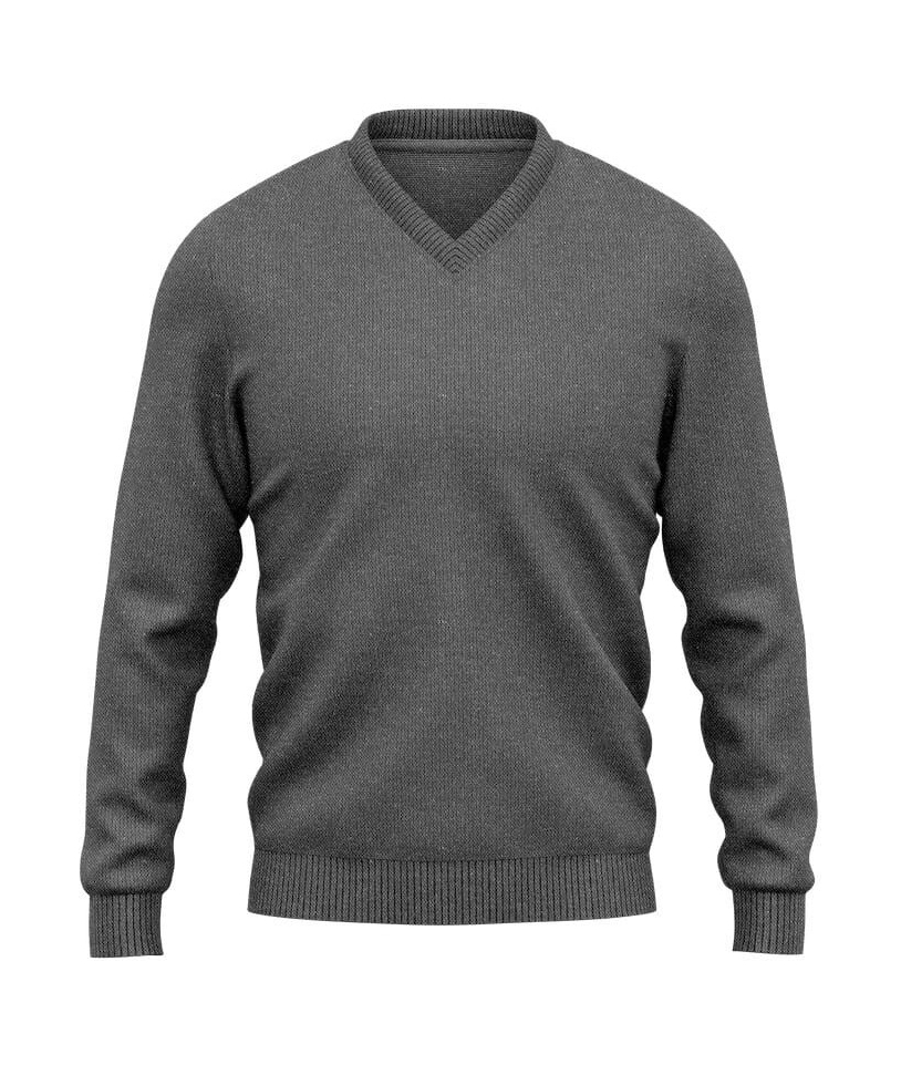 Pull col V gris