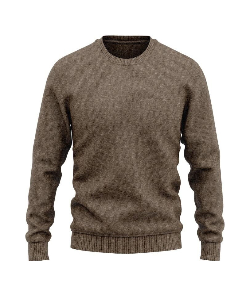 Pull col rond brun