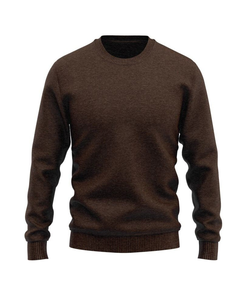 Pull col rond marron