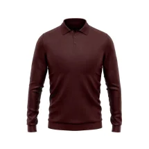 Pull polo manche longue bordeaux | Costume Privé Paris