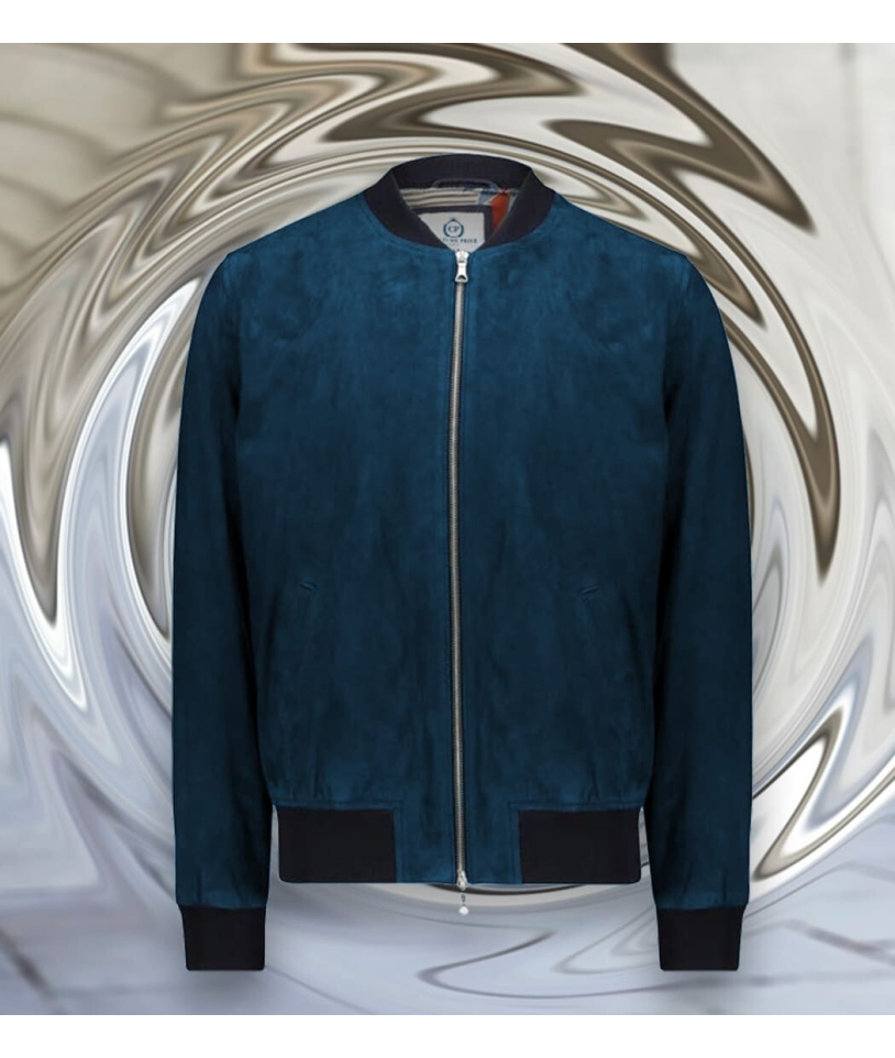 Blouson Suede bleu canard MA1 Steve