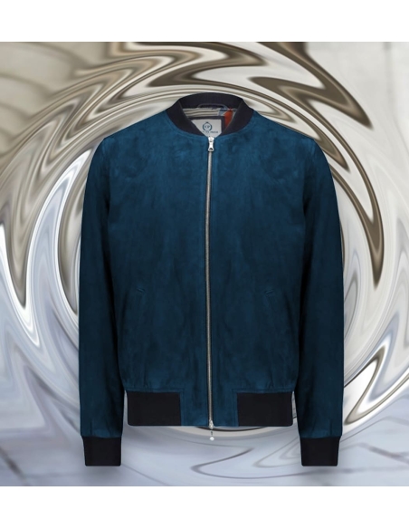 Blouson Suede bleu canard MA1 Steve
