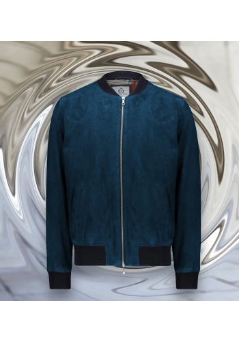 Blouson Suede bleu canard MA1 Steve