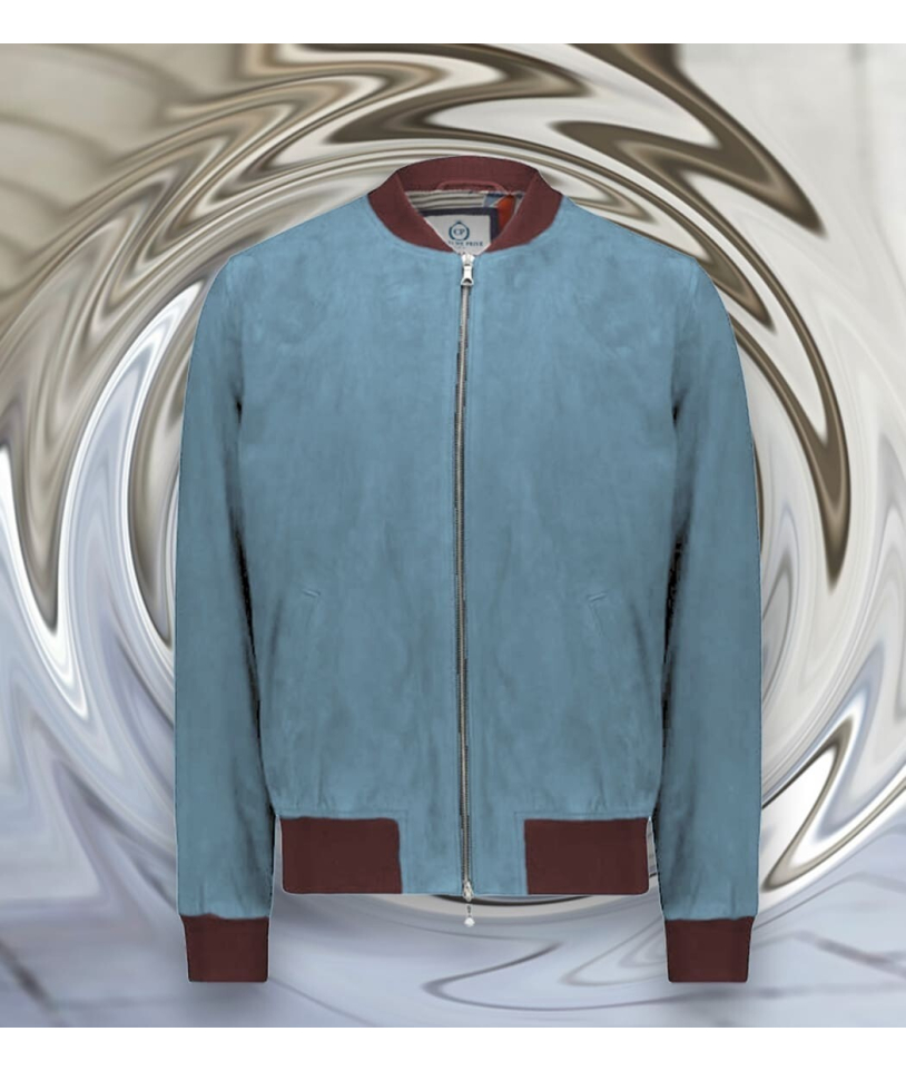 Blouson Suede bleu ciel MA1 Steve